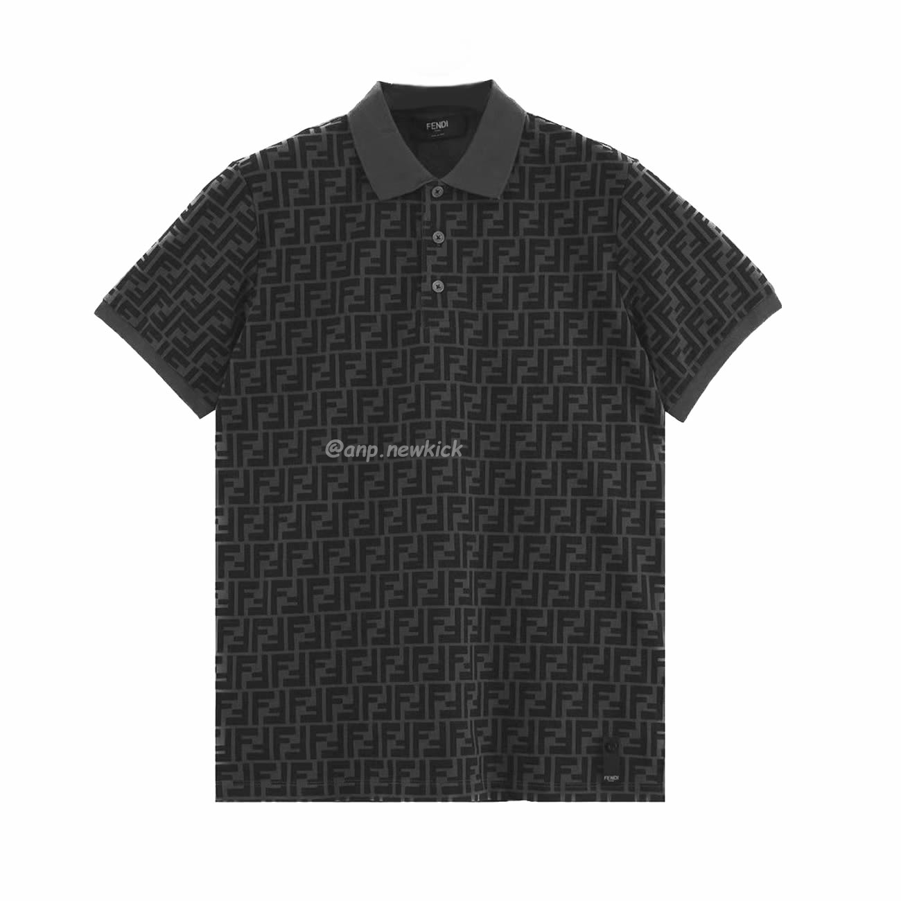 Fendi Ff Black Polo T Shirt (1) - newkick.org